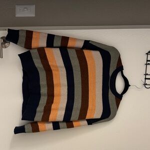 Double Zero Navy and Brown Knit Sweater